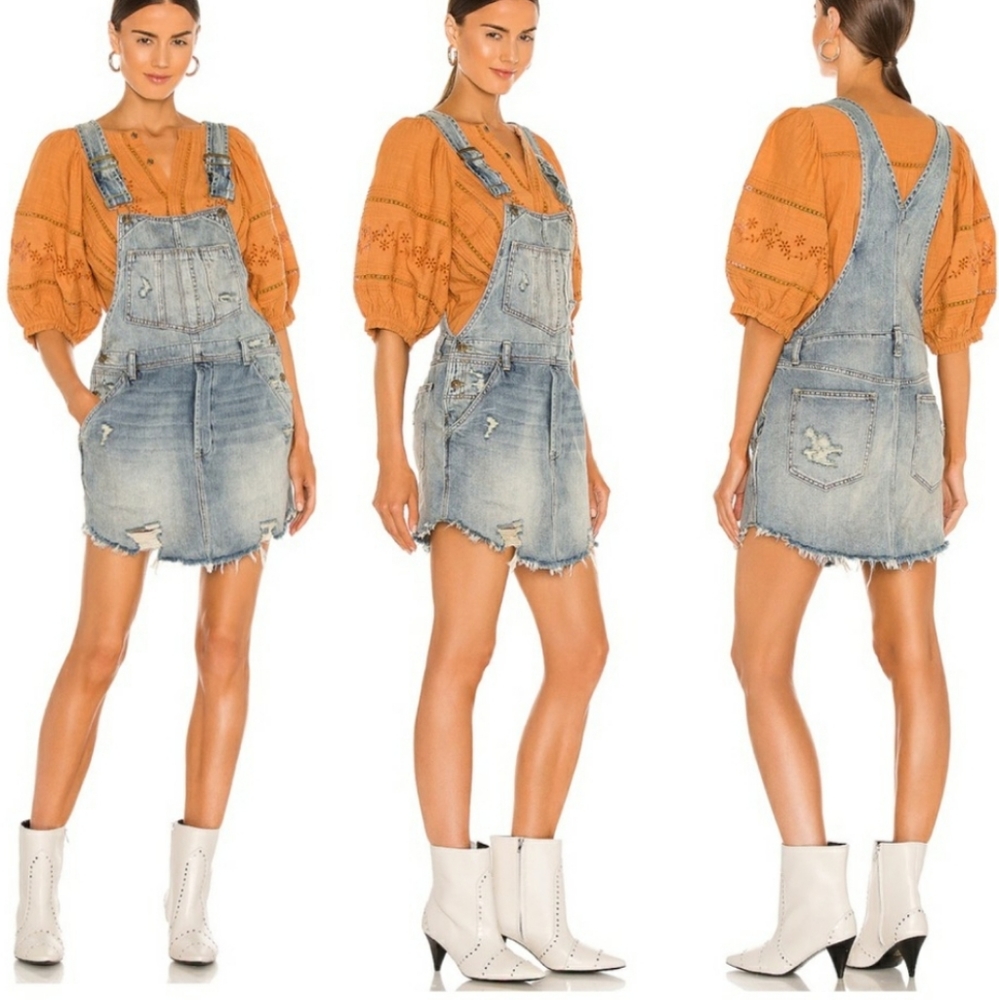 We the Free People Baxter Denim Jumper Nwt - Picture 10 of 10